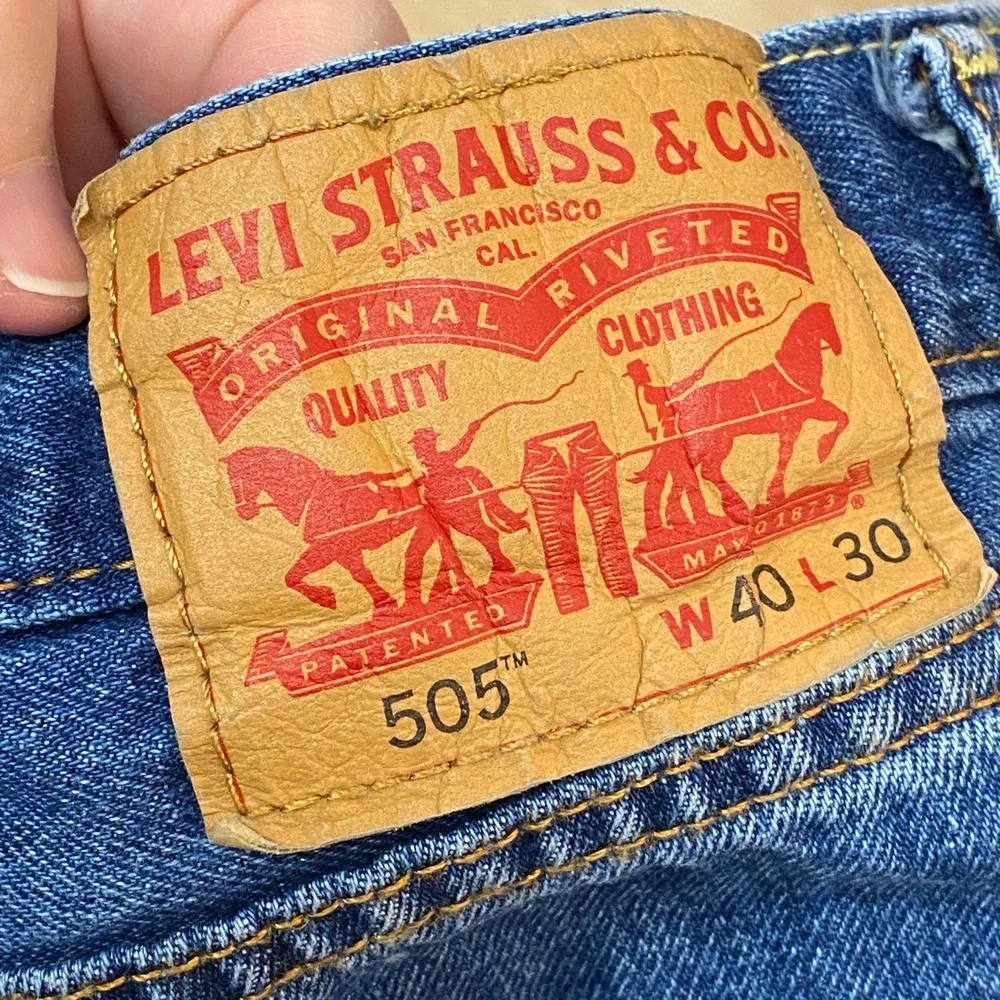 Levi's 505 Regular Fit Straight Leg Jeans Men's W40 L30 Blue Denim